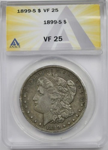 1899-S $1 ANACS VF 25 Morgan Silver Dollar