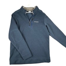 Columbia Men's Blue Fleece Lined Quarter Zip Pullover Sweatshirt Size XL Hike