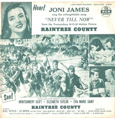 JONI JAMES-MOTION PICTURE MOVIE PICTURE SLEEVE+45-(RAINTREE COUNTY)--PS--PIC