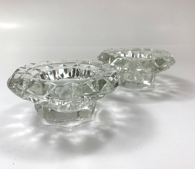 Alco 2-Piece Glass Crystal Candle Holder Set Votive Taper Table Setting Party