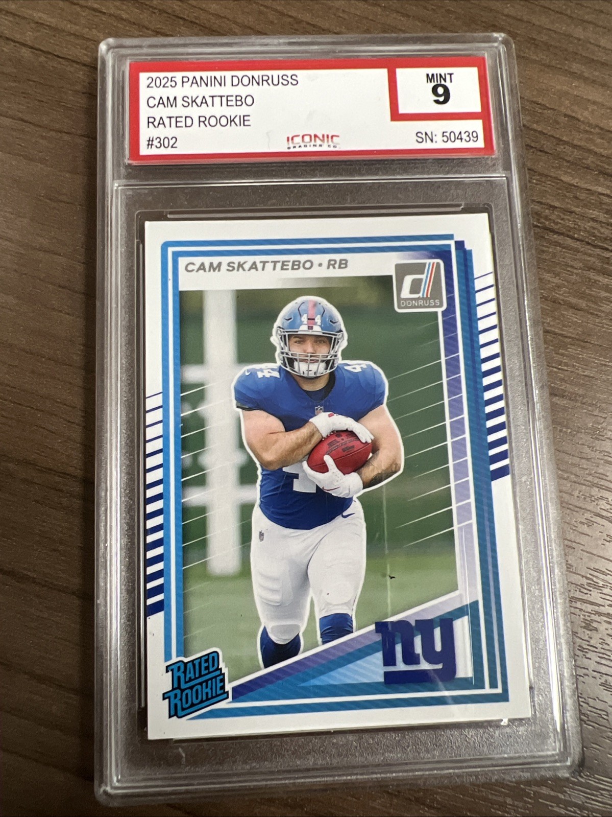 2025 Panini Donruss Rated Rookie Cam Skattebo #302 MT 9