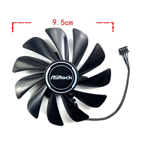 DC 12V Graphics Card Cooling Fan EM-New Single Fan for ASROCK RX5500XT 8GB ITX - Afbeelding 3 van 10