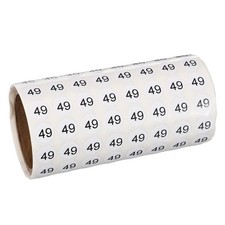 0.4" Small Round Number Stickers Roll, 1000 Pcs Circle Labels, Black Number 49