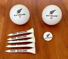 New Zealand Logo Golf Balls Tees Marker Collectible Logo Golf Ball Lot