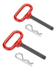 1/2 inch Trailer Hitch Pin and Clip, 1/2" x 4" Tow Hitch Pin Rubber Coated Red