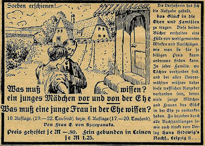 Advertising/Advertising 1912: WHAT DOES A YOUNG GIRL NEED TO KNOW BEFORE AND ABOUT MARRIAGE?