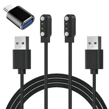 VeryFit Smart Watch Charger, 2-Pack/3.3FT Magnetic Charging Black Black