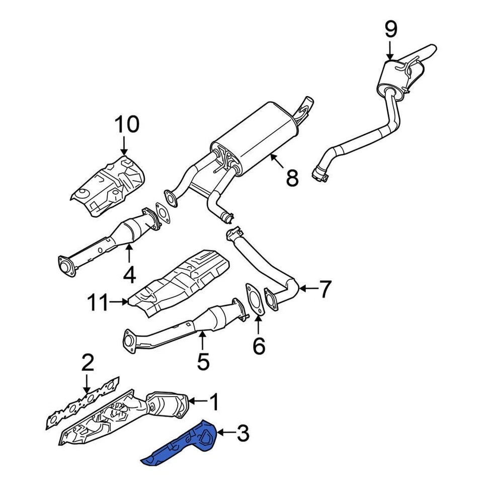 For Nissan Titan 2004-2015 Nissan 165907S000 Left Exhaust Manifold Heat Shield - Image 4 of 4