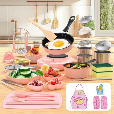 Kid Cooking Sets Real Mini Kitchen, Food Making for Beginner Children 8 9 10 11