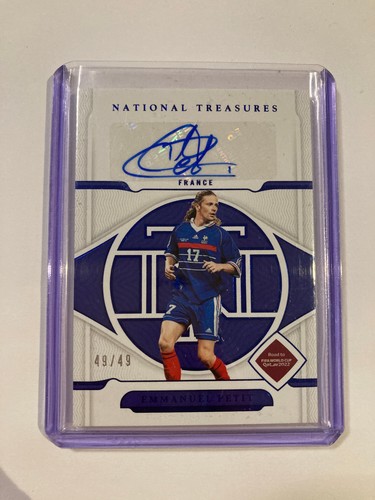 PANINI NATIONAL TREASURES WORLD CUP 2022 EMMANUEL PETIT FRANCE AUTOGRAPH 49/49.
