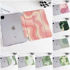 Shockproof Magnetic Stand Case Abstract Wave Print for iPad 10th Air Pro Cover