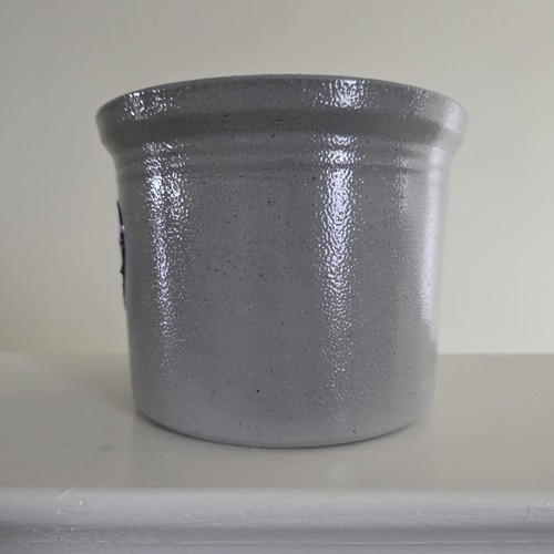 Vintage 1999 David Eldreth Checkered Heart 4.5"x5.5" Salt Glazed Stoneware Crock - Picture 6 of 12
