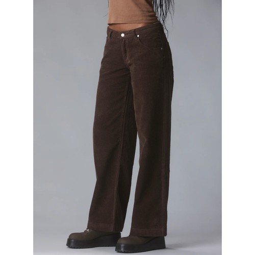 UNIF Pants Womens sz 23 Retro Brown Corduroy Wide Leg Baggy Relaxed 70s Groovy - Picture 2 of 19
