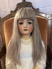 100 Human Hair Grey Doll Wig For Dolls 32-42 Tall