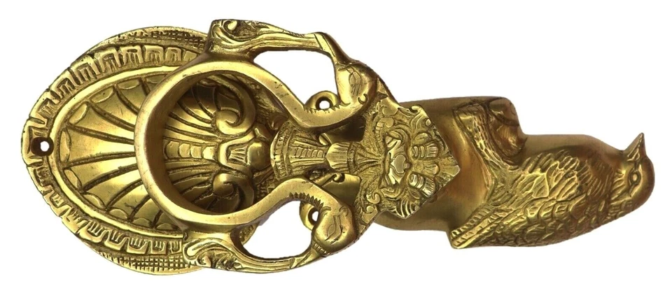 Timbre estilo antiguo hecho a mano con forma de pájaro llamador de puerta de latón decoración del hogar regalo Foto 4 de 4