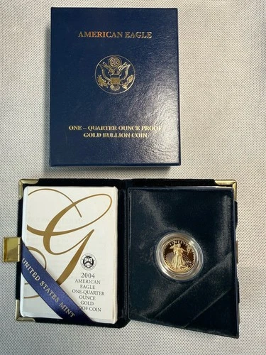 2004-W $10 Proof 1/4 oz American Gold Eagle OGP Box COA West Point Mint