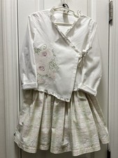 RARE Jottum Pink Roses Wrap Shirt Skirt Set Sz 116, US 6-7