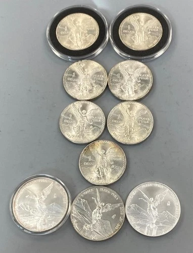 10 Mexico 1ozt .999 Silver BU Libertad Coins L24255
