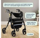 Medline Premium Empower 4-Wheel Folding Rollator, Seat/Backrest, Black 300 lb — photo 5