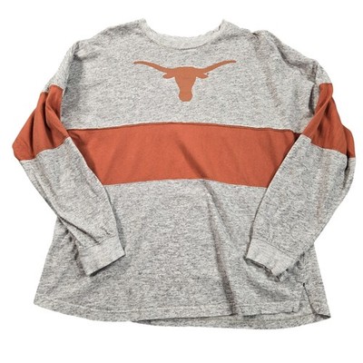 Texas Longhorns Shirt Womens Small Gray NCAA Football Pressbox Sweeper Top