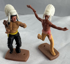 2 Plasty "Indianer"  Vintage Made in Western Germany Sammlerstücke *68