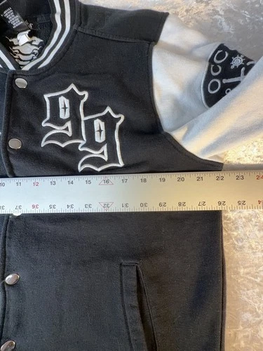 Social Collision Jacket Unisex M Varsity Skeleton Goth Emo Punk Streetwear 99 image 9