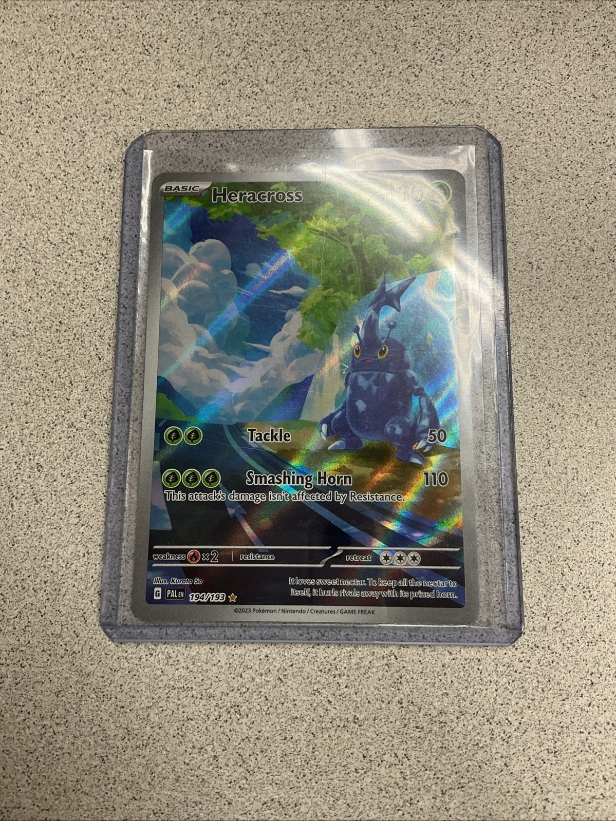 Pokémon TCG Heracross Illustration Rare Paldea Evolved 194/193 Near Mint
