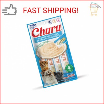INABA Churu Cat Treats, Grain-Free, Lickable, Squeezable Creamy Purée Cat Treat/