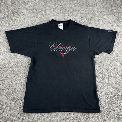 Vintage Chicago Bulls Shirt Mens Large Black NBA Basketball Pro Player 90s