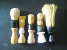 Vtg shaving brush lot of 5 wood handle, cleaned Majestic Rubberset Hardright
