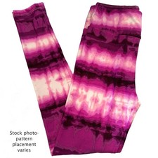 TC LuLaRoe LILAC PINK TIE DYE PATTERN Leggings; SIZES 12-18 Tall Curvy