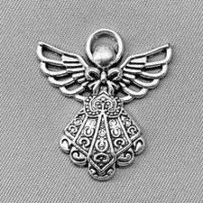 Filigree Angel Charms 26x24mm Antique Silver Plated Alloy Q6 Per Pkg