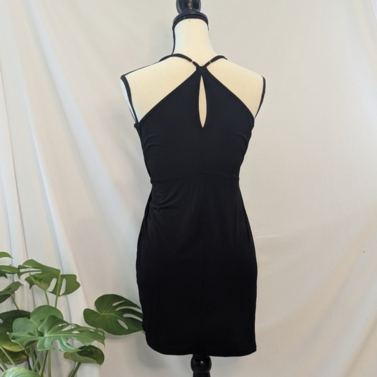 EUC - BCBGeneration Spaghetti Strap Black Mini Dr… - image 2