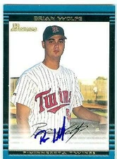 Brian Wolfe autographed baseball card Minnesota Twins FT 2002 Topps Bowman #360