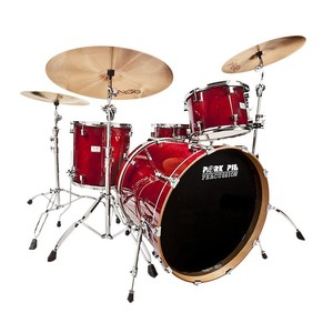 Pork-Pie-Little-Squealer-4-Piece-Shell-Pack-24-034-Bass-Drum-Black-Cherry-Lacquer