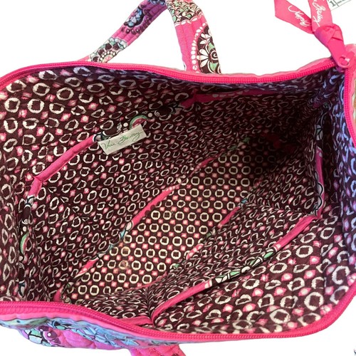 Vera Bradley double strap lg Bag Womens Pink Cupcakes Quilted Purse - Picture 7 of 16