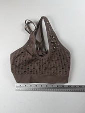 VICTORIAS SECRET SPORTS BRA UNLINED Medium STRAPPY IRON BROWN