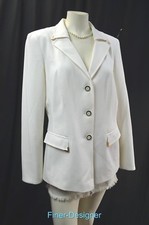 John Meyer of Norwich light Blazer suit Jacket boyfriend gold metal cream 12 NEW