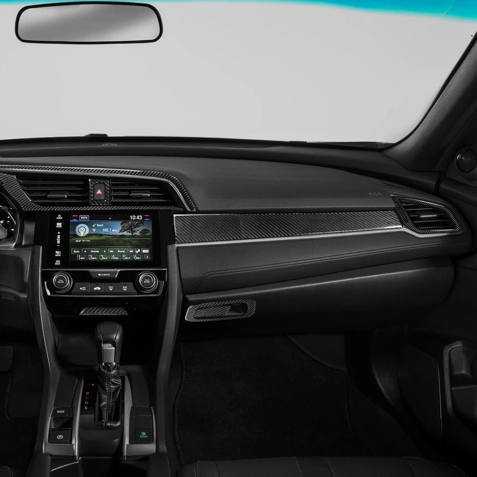 40Pcs Real Carbon Fiber Kits Full Interior Trim Cover For Honda Civic 10th 16-21 — 第 3/4 张图片