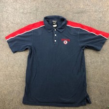 Vintage Boston Red Sox Polo Shirt Mens Medium Blue Embroidered Logo Baseball