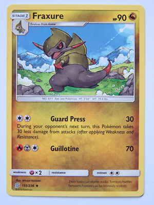 Details about Fraxure 155/236 Unified Minds Pokemon Uncommon New Fresh Pack Dragon Details about Fraxure 155/236 Unified Minds Pokemon Uncommon New Fresh Pack Dragon