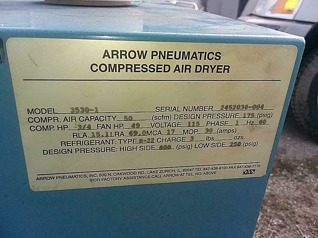 Arrow Pneumatics Inc. 35301 Compressed Air Dryer 50 SCFM eBay