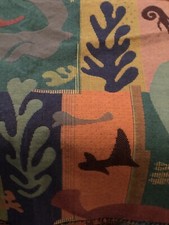 Stunning Modern Abstract upholstery fabric, blue background