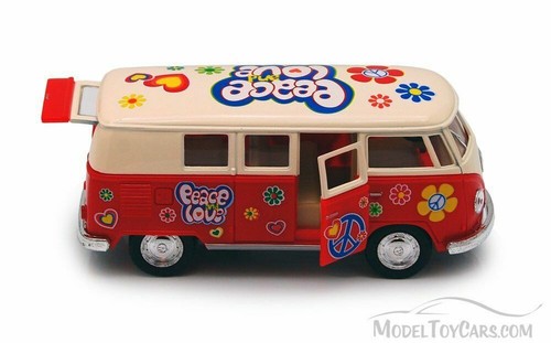 1962 Volkswagen Classical Bus, VW, Peace Love, Diecast Model Toy Car, 5'', 1:32 - Picture 10 of 20