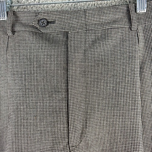 Corbin Pants Mens 34 Gray Houndstooth Wool Dress Slacks Office Wedding 34x28 - Picture 5 of 18
