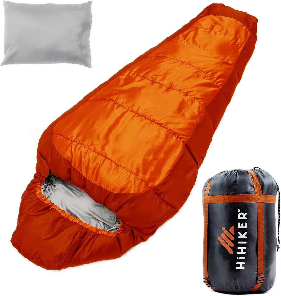 NEW HiHiker Mummy Bag Pillow w Compact Compression Sack sleeping bag