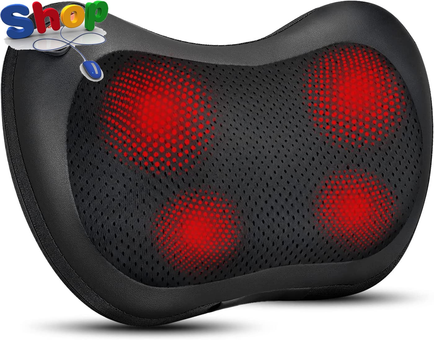 Back Neck Massager,Shiatsu Massage Pillow with Heat, Deep Tissue Kneading Massag