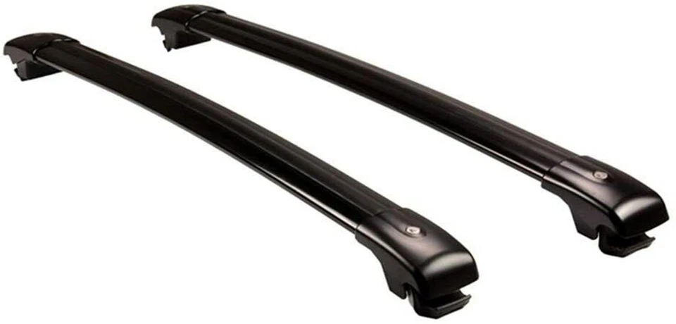 Barra transversal de aluminio negra 2 piezas apta para Dodge Grand Caravan 1996-2010 Foto 3 de 4