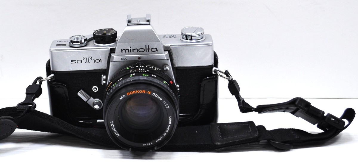Minolta SRT 101 ROKKOR 55mm F1.7 ケース付き Minolta SRT101 SLR Film Camera ROKKOR-PF 55mm f1.7 Lens