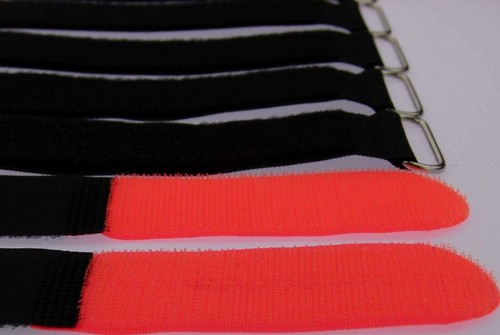 10 x Kabelklettband 80 cm x 50 mm neon rot Klettband Klett Kabel Binder Band Öse - Bild 9 von 9